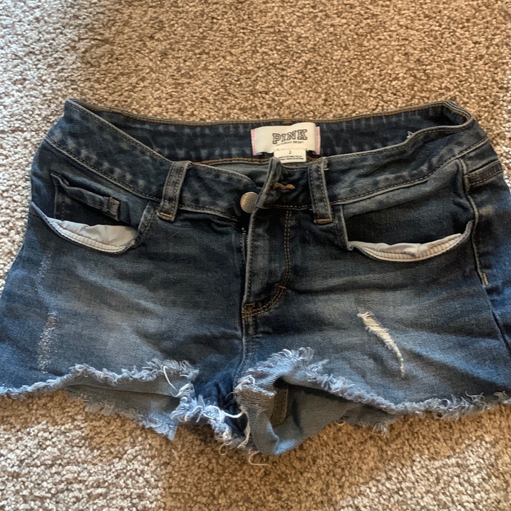 Pink jean shorts